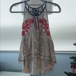 THML Sleeveless Top with Red Embroidery